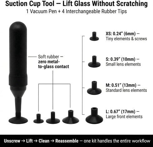 SNLxStudioz 303 4 1"-4.3" (25-110mm) Lens Spanner Wrench Kit with Suction Cup Tool - Stainless Steel Anti-Magnetic