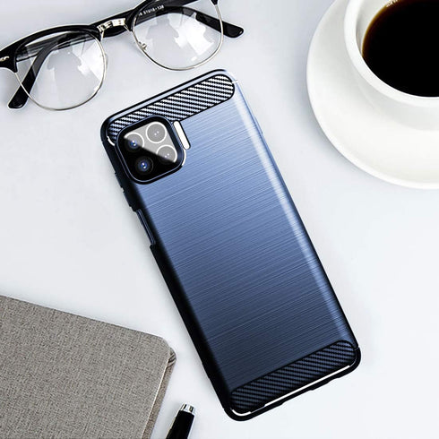 Osophter for Moto One 5G Plus Case, Shock-Absorption Flexible TPU Rubber Protective Cover for Motorola One 5G UW (Navy