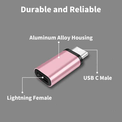 Lightning Female to USB C Male Adapter - 3 Pack 3.0 USB Type C Charger Connector for iPhone 15/15 Pro/15 Pro Max