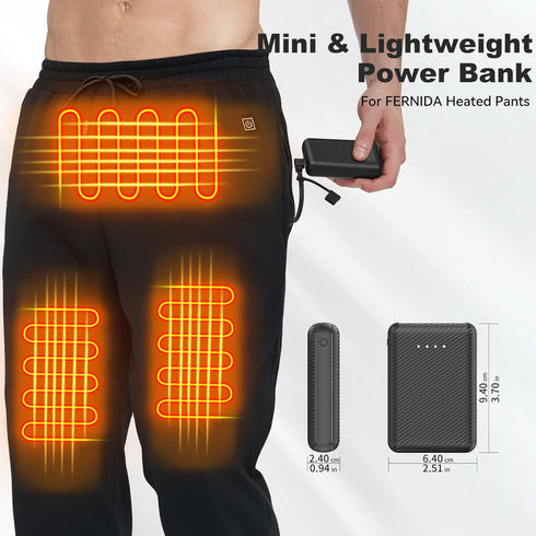 FERNIDA 10000mAh 5V 3A Pack Power Bank Portable Charger USB Battery for Heated Vest & Heated Pants & Smartphone