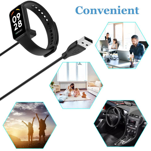 EXMART Charging Cable for Xiaomi Mi Band 8, Replacement USB Charger for Redmi Watch 3/3 Lite/3 Active (60cm, 2ft)