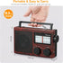 Veravoxes Portable AM/FM Radio with Bass Control, Equipped with a Built-in high-Power Speaker, Headphone Jack, and AUX