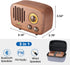 SIMOLIO Retro Bluetooth Speakers with Loud HD Sound, Nature Black Walnut Vintage Style Wooden Speaker with FM Radio