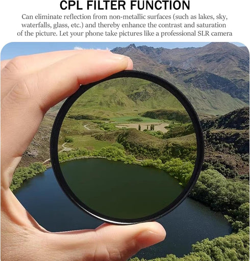 EYSOFT 52mm 16 15 14 13 12 11,Upgrade Clip-on CPL Phone Camera Lens Filter Kit, Circular Polarizer Polarizing Filter