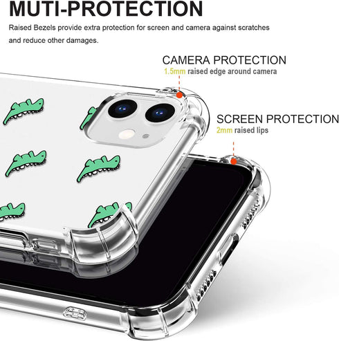 YESPURE Clear Case for iPhone 11, Cute Dinosaur Pattern, Soft Transparent Slim Cover for Kids and Women