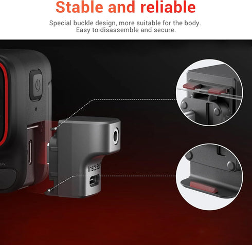 CYNOVA Insta 360 Ace Pro Mic Adapter: Compatible with Insta360 Ace Accessories, External Microphones Type-C and 3.5mm