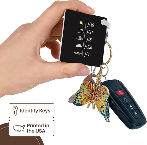 3dRose Light Metering Aperture Table Key Chain - Daylight Exposure Guide