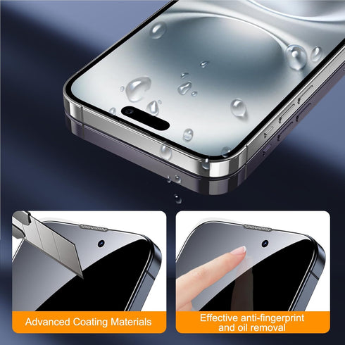 SIBEITU 3 Pack Screen Protector for iPhone 16 Plus, 6.7 Inch HD Clear Tempered Glass with Camera Lens Protector