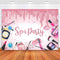 Spa Party Backdrop for Girls, Sweet Pink Princess Makeup Birthday Photography Background Banner for Women Spa Day