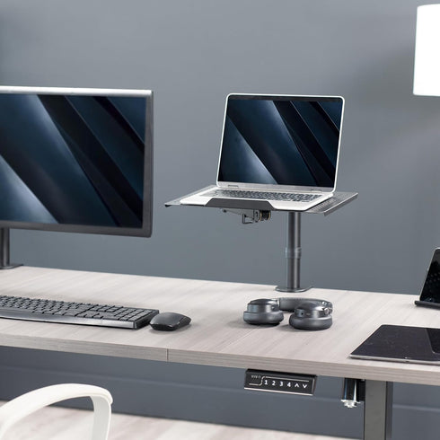 VIVO Single Laptop Notebook Desk Mount Stand - Fully Adjustable for Up to 17 inch Laptops, Black