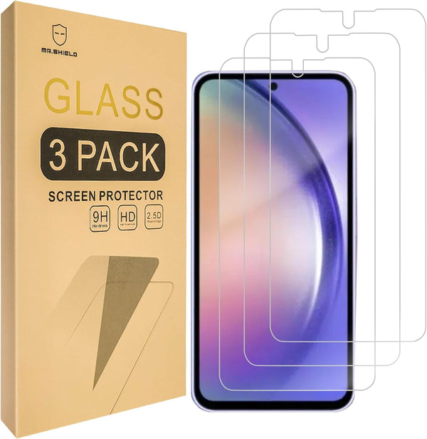 Mr.Shield Screen Protector for Samsung Galaxy A55 5G, Tempered Glass, 3-PACK, Japan Glass with 9H Hardness