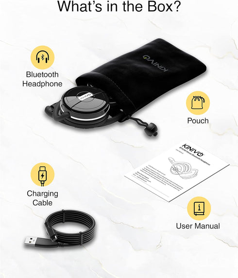 Kinivo BTH240 PRO Bluetooth Wireless Headphones, On-Ear HiFi Stereo Music, 30 Hours Playtime, Built-in Mic, Foldable