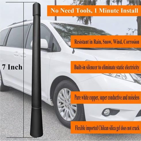 Heating Master 7 Inch (2003-2014), Antenna Replacement for Toyota Sienna Toyota Sienna Antenna, Flexible Rubber Antenna