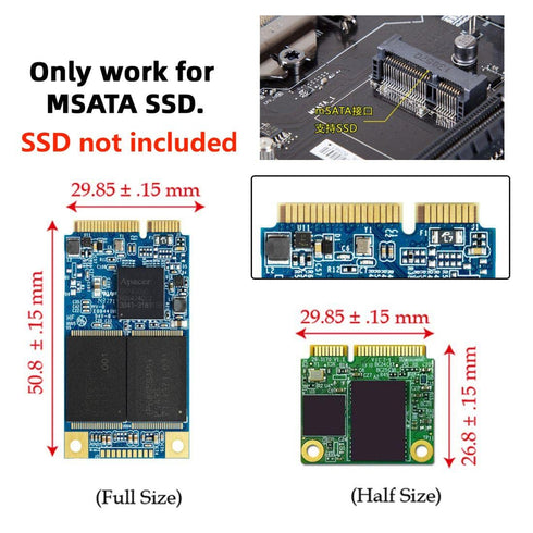 chenyang CY Mini PCI-E mSATA SSD to 1.8" Micro SATA 16Pin Hard Disk Adapter