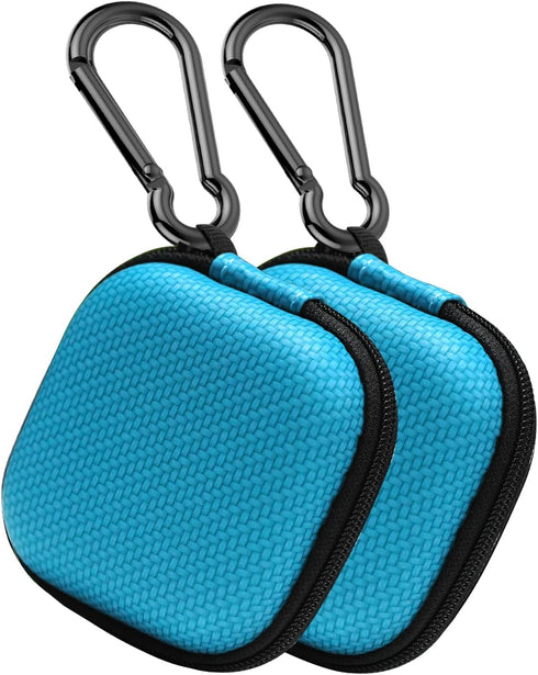 Earbud Case Hard EVA Earphone Carrying Storage Bag with Carabiner for Airpods, Headset, Flash Drive, Charging Cable