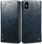 SINIANL iPhone XR Leather Wallet Folio Case, Book Design Flip Cover with Stand, ID Credit Card Slot, Blue