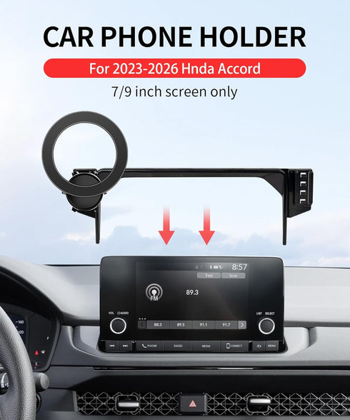 MaserWeller 2023-2026 7/9-Inch 360 Car Phone Holder for Honda Accord Accessories Screen Fixed Clip, Rotation Phone
