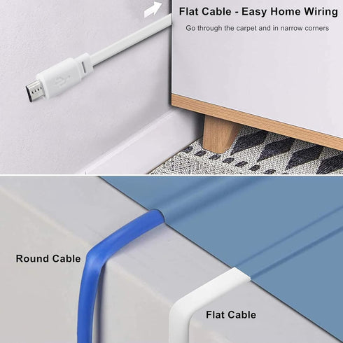 2 Pack 30ft Power Extension Cable for Wyze Cam v4/Pan v3/OG/v3 Pro Security Camera, Flat USB to Micro USB Charging Cord