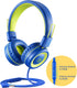 Kids Headphones Noot K12 with Microphone, 5ft Cord, 85dB/94dB Volume Limit, Wired On-Ear for iPad/Kindle/School