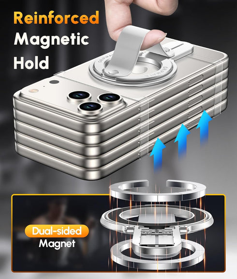 GripMate 2nd 17 16 15/14/13/12 Gen for Magsafe Phone Grip for iPhone - Strong Dual-Sided Magnetic Phone Ring Holder
