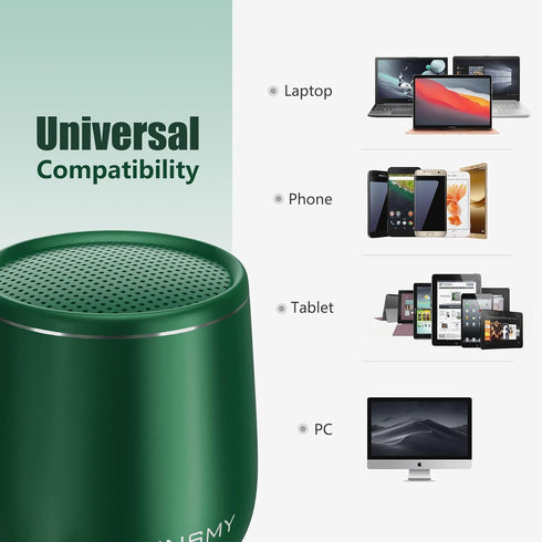 INSMY Small Bluetooth Speaker, Waterproof Mini Portable Wireless Speaker, Punchy Bass Rich Audio Stereo Pairing