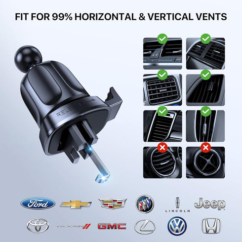 Miracase Upgraded-2nd Generation Universal Phone Holders for Your Car, 3 in 1 Air Vent Mount Compatible with iPhone