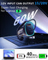 90W USB C Car Charger with 5ft 60W Type C Coiled Cable, Super Fast Adapter for iPhone 15 Pro Max, Samsung Galaxy S24