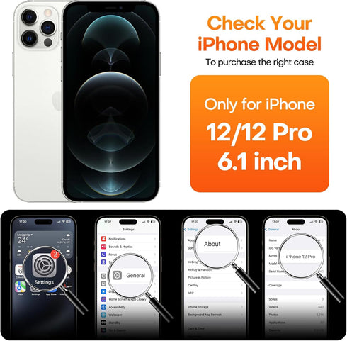 CellEver 12/12 Heavy-Duty Silicone Case for iPhone Pro - Two Shatterproof Glass Screen Protectors, Military Drop