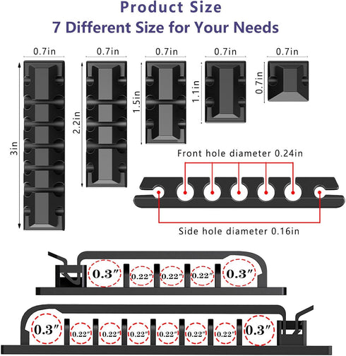 ELII 327 PCS Cable Management Kit, 4 Cable Sleeves, 65 Clips, 25 Straps, 200 Ties for Computer (Black)
