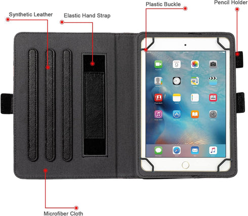 Dteck (9.6" 10.5") 10 10+ Inch/Samsung 9.6 9.7 10.1 10.4 10.5in 10 10.3 Inch/Fire 10 Universal Case to - Fold Stand