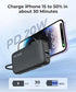 3-in-1 Power Bank 10,000mAh with Built-in USB-C Cable, Fast Charging, Foldable AC Wall Plug for iPhone 16/15, Galaxy