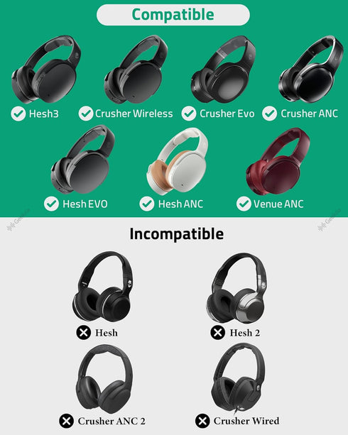 Geekria QuickFit Replacement Ear Pads for Skullcandy Crusher Wireless/Evo/ANC, Hesh 3/EVO/ANC, Venue ANC (Brown)