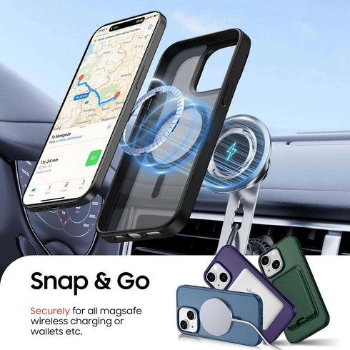 Ntwinro 14 13 6.1 Inch, for iPhone Case & iPhone Case with Wallet, MagSafe Compatible, Detachable Magnetic Phone Card