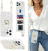 iPhone 15 Pro Max Case with Card Holder for Women, Phone Case with Strap, Crossbody Lanyard, Ring Stand, Cute Wallet