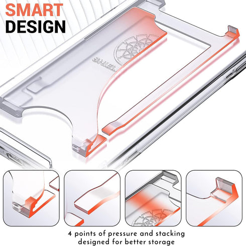 Shields Up iPhone 15 Case - Clear Minimalist Wallet with Card Holder (3 Cards) & Ring Stand, Slim Drop Protection Cover.