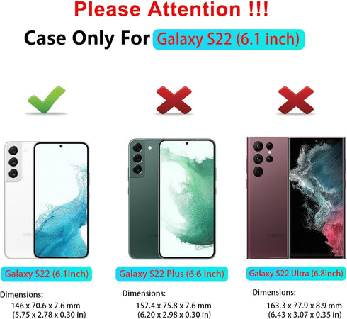 SunStory Samsung Galaxy S22 5G Case with HD Screen Protector, Kickstand & Slide Camera Cover, Military-Grade Protection