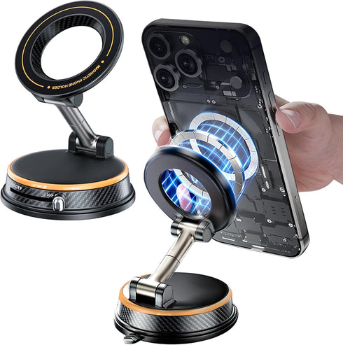 Fclvd 360Adjustable 108+LBS Magnetic Car Phone Holder, Vacuum Dashboard and Windshield Mount Magsafe Cell Phone Holders