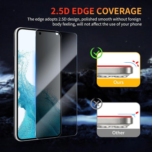 Privacy Screen Protector for Samsung Galaxy S22 Plus/S23 Plus 6.6 Inch, 2 Pack, Anti-Spy Scratch Resistant