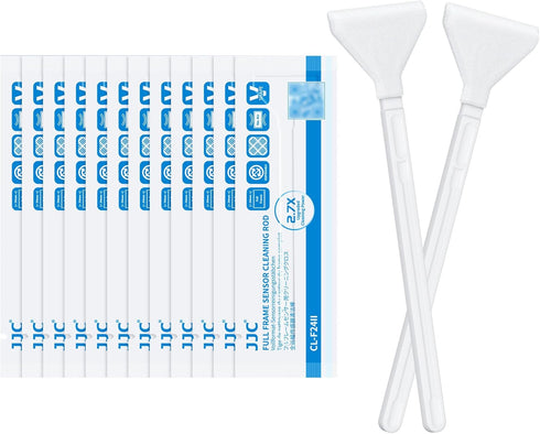 JJC 12pcs 24mm Full Frame Sensor Microfiber Cloth Cleaning Swab Cleaning Stick for