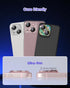 for iPhone 15 Plus/iPhone 15 Camera Lens Protector Glitter Plus Aluminium Alloy Ring 9H Tempered Glass Cover