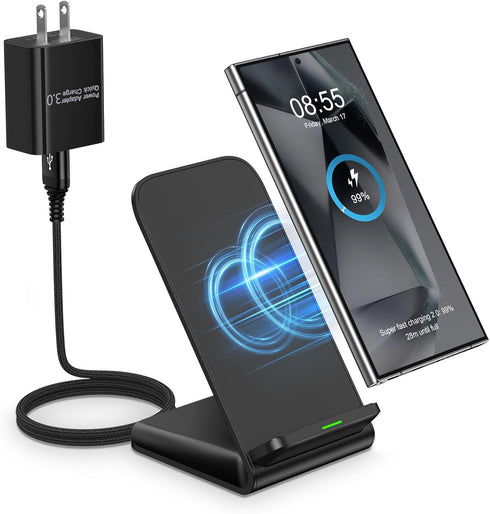 Wireless Charger for Samsung 24 Ultra Android Desk Phone Charger Stand, Fast Charging Station Pad for Samsung Galaxy