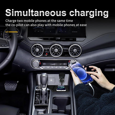 for Nissan Sylphy/Sentra 2020-2023 Wireless Phone Charging Pad, Silicone Material, 15W Adapter