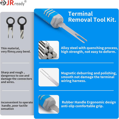 JRready ST5253-04 Molex Pin Extractor Kit, Mini-Fit Jr. Extraction Tool for Electrical Pin Removal