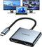 USB C to Dual HDMI Adapter 4K@60hz, Type C to HDMI Splitter for MacBook/MacBook Pro Air, Dell XPS, Samsung Galaxy S9