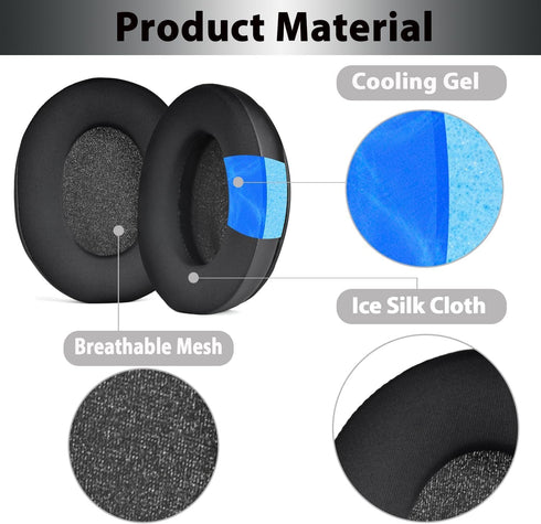 Adhiper WH-CH710N/WH-CH700N Replacement Ear Pads, Upgrade Cooling Gel Earpads for Sony Headphones, Black