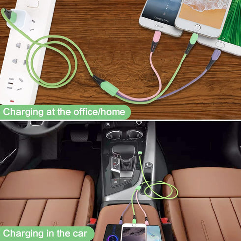 Multi Charging Cable 5FT, 2Pack 3 in 1 USB Charger Cable Universal for Phone 15 14 Pro Max/Samsung Galaxy/Pixel