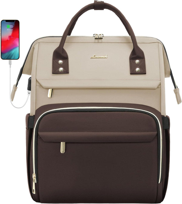 LOVEVOOK Laptop Backpack for Women - Fashion Travel Computer Bag with USB Port, Fits 17-Inch Laptop, Light