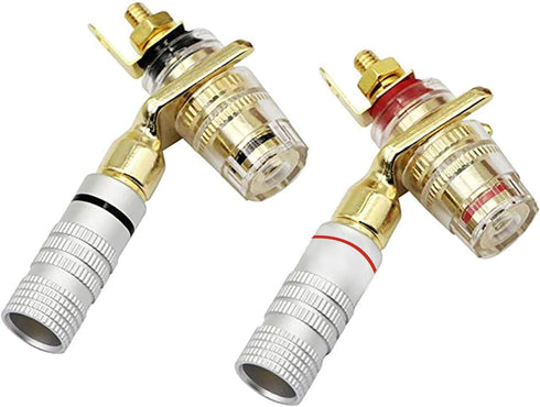 XMSJSIY Y Spade Plug, Speaker Spade Connector, Fork Spade Plug 45 Degree for Speaker Wire