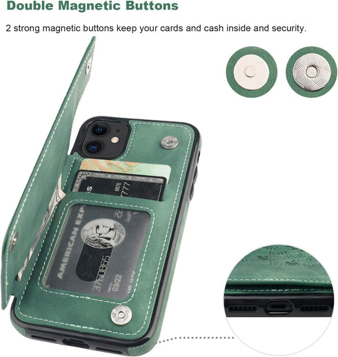 Vaburs Compatible with iPhone 11 Case Wallet, Embossed Mandala Pattern Flower, PU Leather Flip Shockproof Cover