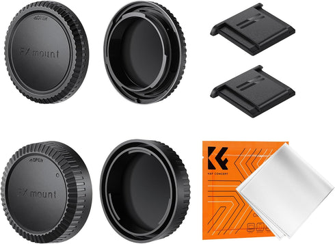 K&F Concept X Mount Body Cap & Rear Lens Cap Cover Kit for Fuji X-Pro2, X-T2, X-T3, XT4, XT5